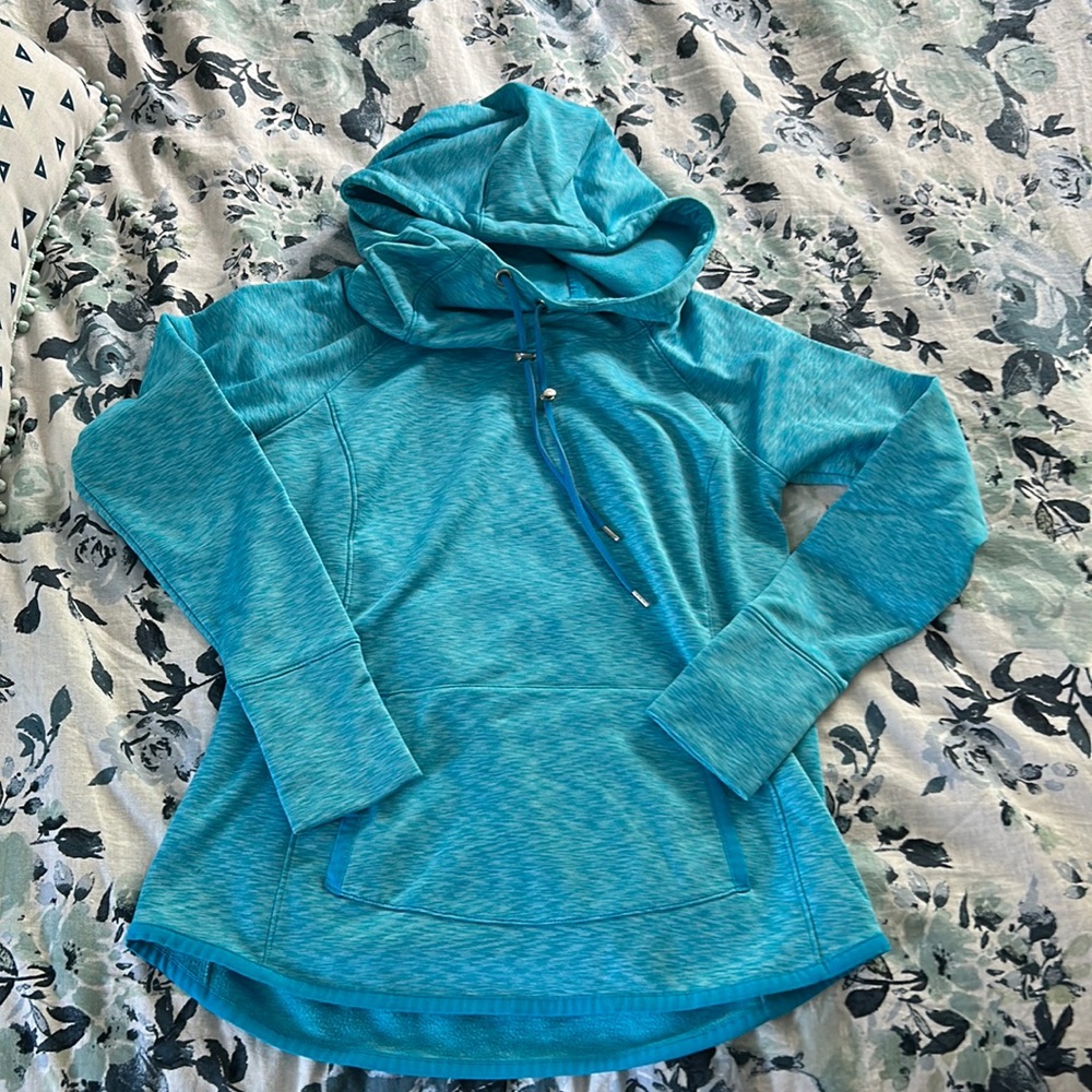 Athleta Blue Coal Neck Hoodie- Sz M